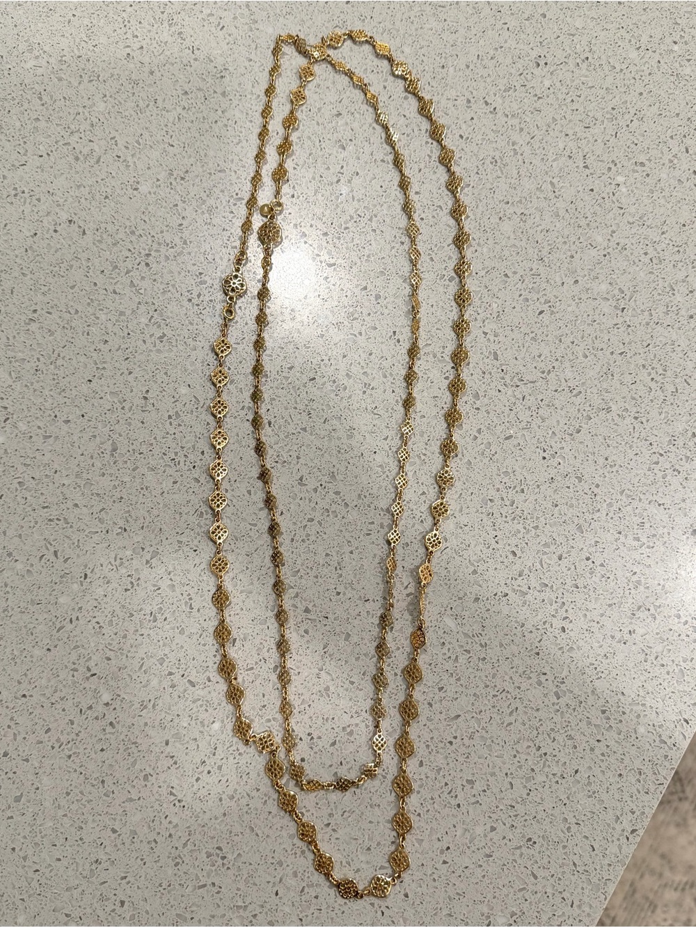 Stella & Dot Gold Filigree Station Layering Necklace